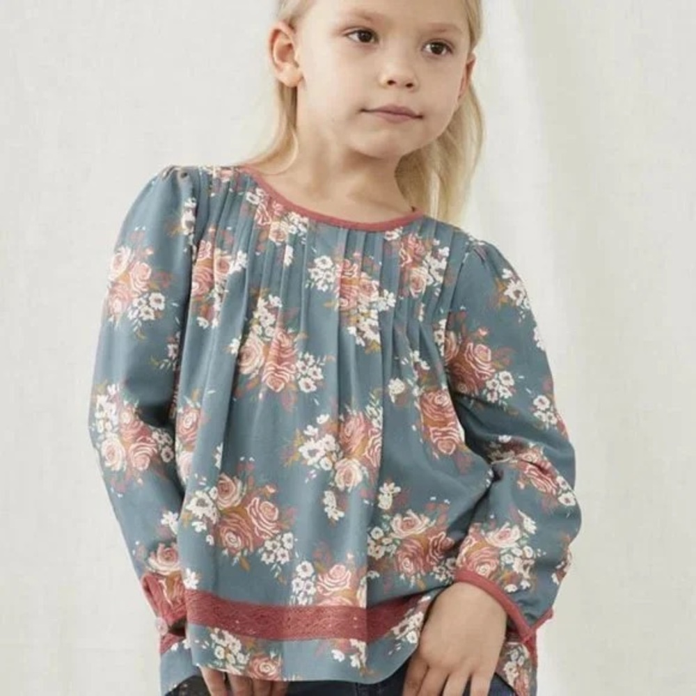 Floral Blue Kids Top-Matilda Jane Afina Girls' Top